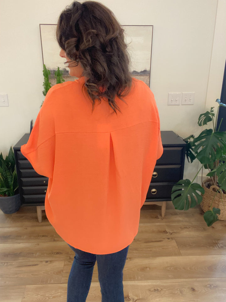 Reg/Plus Persimmon Oversized Boxy Top by Andree