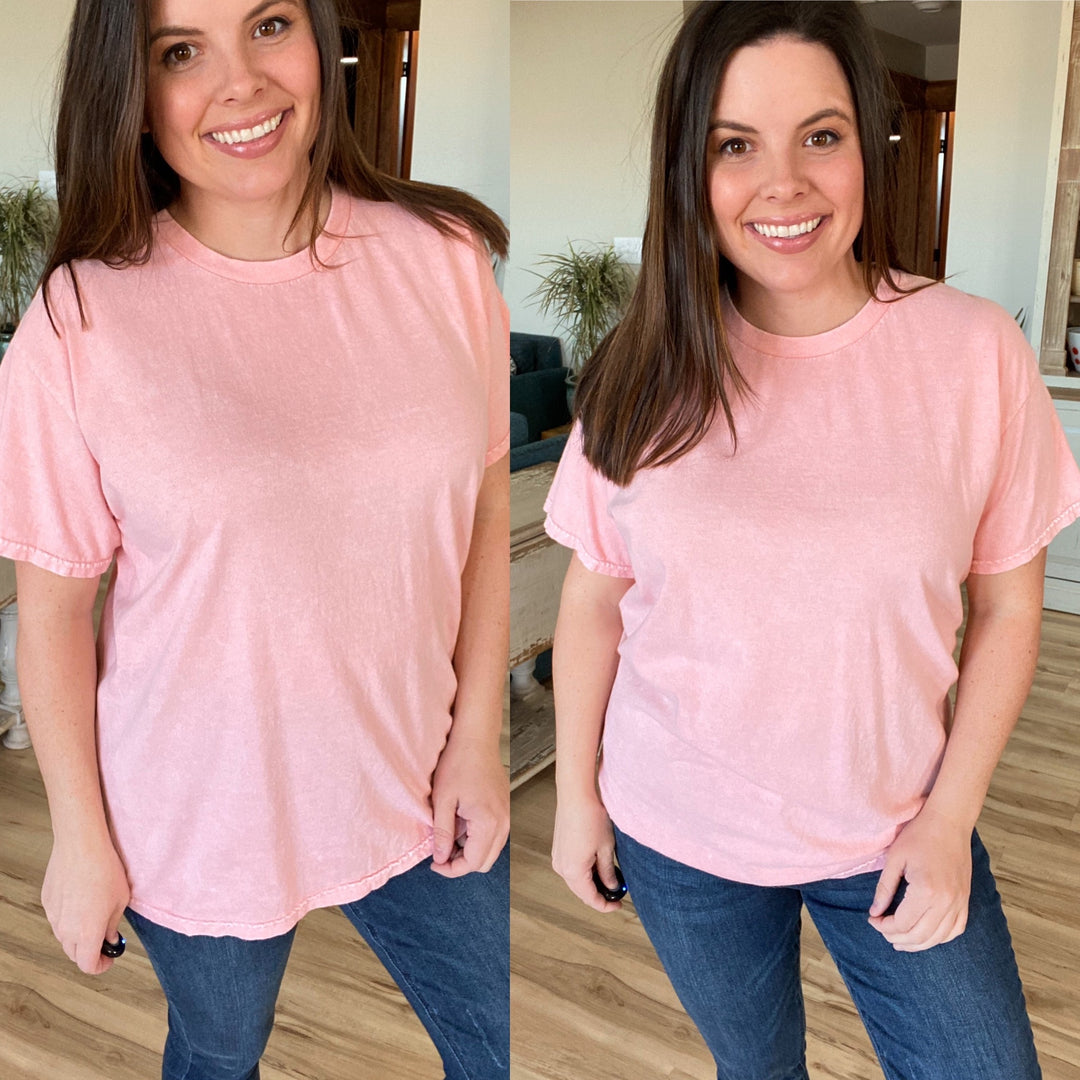 Peach Mineral Washed Tee by j.Her