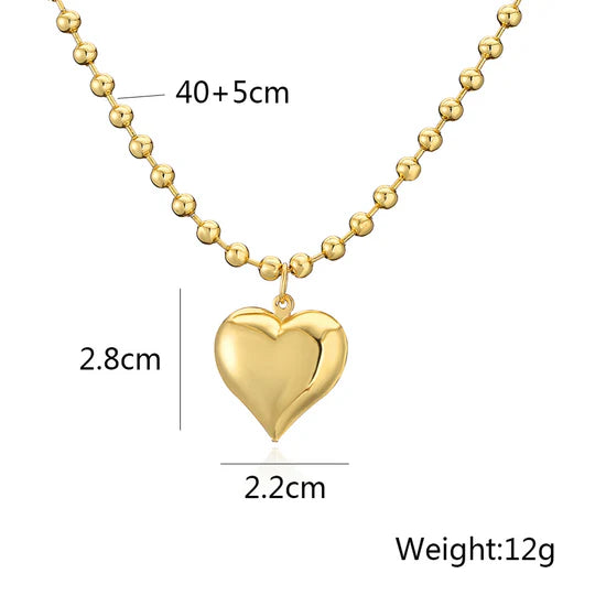 Heart Beaded Gold Filled Necklace by Savvy Bling