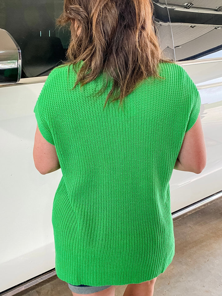 Reg/Plus Kelly Green Ribbed Sweater Top by Haptics