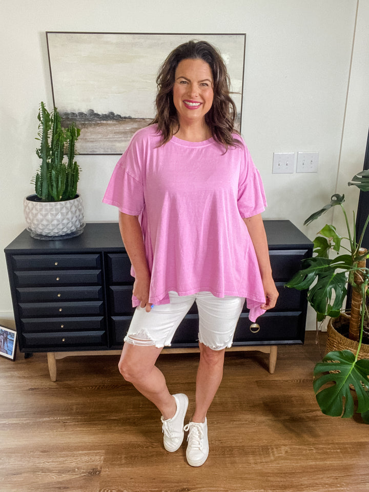 Cotton Candy Sharkbite Jersey Knit Top by Easel