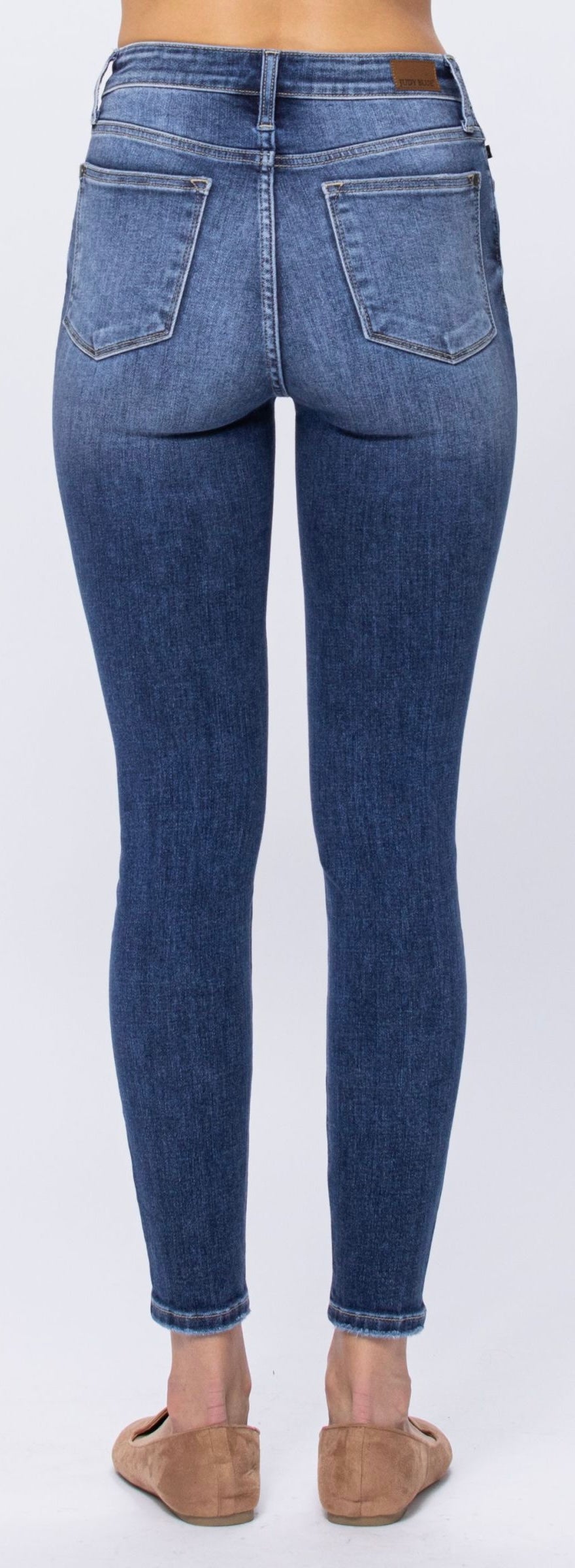 Reg/Plus 82319 Hi Rise Button Fly Skinny Jeans by Judy Blue